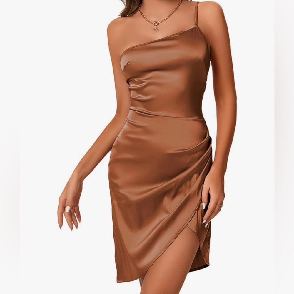 NEW Women's Satin One Shoulder Dress